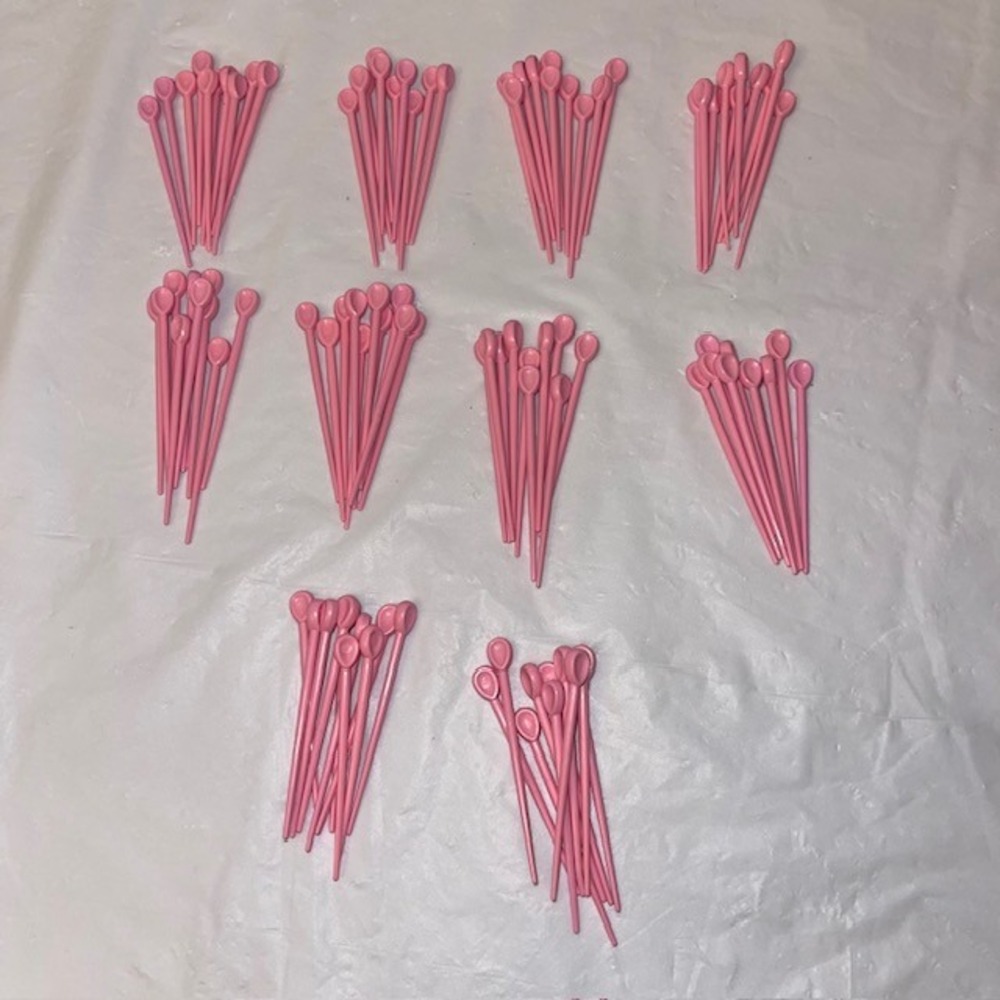 Vintage Pink Plastic Hair Roller Curler Pins Picks 100ct Retro Beauty Salon Set